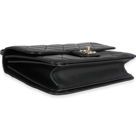 Chanel Black Quilted Lambskin Coco Lady Top Handle Flap Bag - Picture 7 of 8